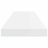vidaXL Scaffali a Parete 2 pz Bianco Lucido 80x23,5x3,8 cm in MDF