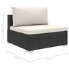 vidaXL Set Divani da Giardino 11 pz con Cuscini in Polyrattan Nero