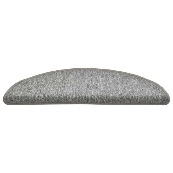 vidaXL Tappetini per scale 30 pz 56x17x3 cm Grigio chiaro Semicircolari