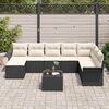 vidaXL Set Divano da Giardino con cuscino 9 pcs Nero Poly Rattan