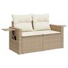 vidaXL Set Divano da Giardino 9 pcs Beige e Crema polyrattan