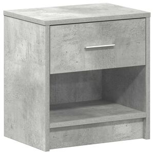 vidaXL Comodino con Cassetto Grigio Cemento 39x28x41 cm