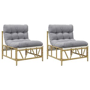 vidaXL Posti a sedere da esterno 2 pcs Grigio chiaro Acciaio