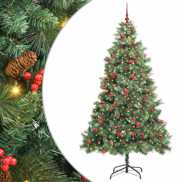 vidaXL Albero di Natale artificiale Verde 240 cm PVC e Metallo