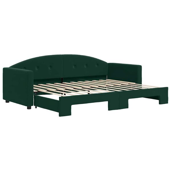 vidaXL Divano Letto con Letto Estraibile Verde Scuro 80x200cm Velluto