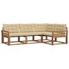 vidaXL Set di divani da esterno con cuscino 4 pcs Naturale e Beige