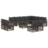 vidaXL Set Divano da Giardino 13 pz Grigio polyrattan
