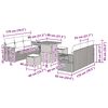 vidaXL Set Divano da Giardino con cuscino 9 pcs Grigio polyrattan