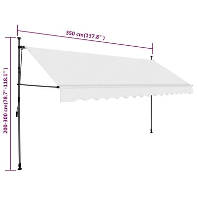 vidaXL Tenda da Sole Retrattile Manuale con LED 350 cm Crema