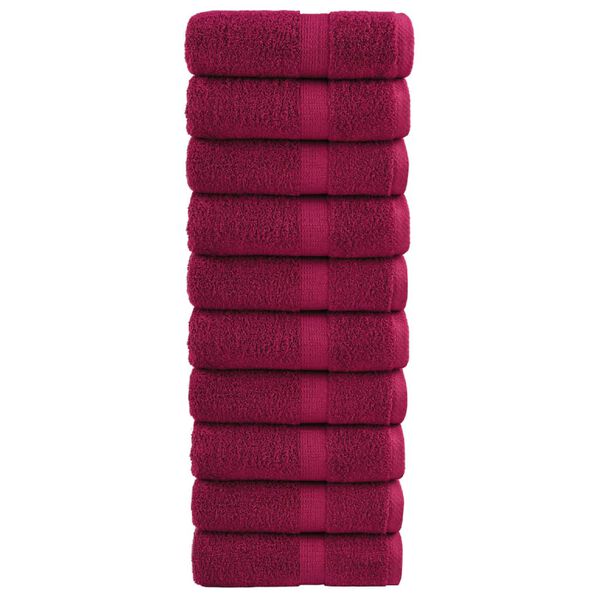 vidaXL Asciugamani per ospiti Premium SOLUND 10 pz Bordeaux 30x50 cm 600 g/m&sup2;