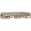 vidaXL Set di divani da esterno 9 pz Grigio Naturale e Chiaro
