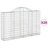 vidaXL Cesti Gabbioni ad Arco 20 pz 200x30x120/140 cm Ferro Zincato