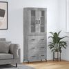 vidaXL Credenza Grigio Cemento 69,5x34x180 cm in Legno Multistrato