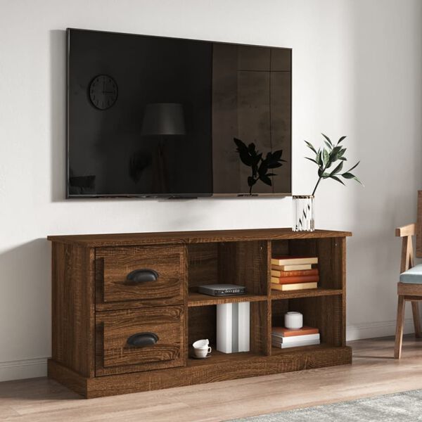 vidaXL Mobile TV Rovere Marrone 102x35,5x47,5 cm in Legno Multistrato