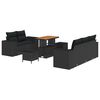 vidaXL Set Divano da Giardino 8 pcs Nero polyrattan