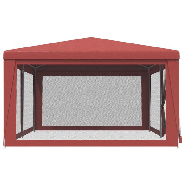 vidaXL Tenda per Feste con 6 Pareti Laterali in Rete Rossa 6x4 m HDPE