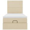 vidaXL Struttura Letto Pouf con Materasso Crema 80x200 cm in Tessuto