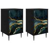 vidaXL Armadio da Notte WIJHE 2 pz Rovere Nero 36 x 33 x 61 cm