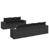 vidaXL Set Divani da Giardino con Cuscini 8 pz Nero in Polyrattan