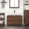 vidaXL Mobile Lavabo da Bagno con Cassetti Rovere Marrone 90x34,5x60cm