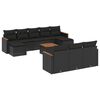 vidaXL Set Divani da Giardino 11 pz con Cuscini in Polyrattan Nero