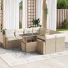 vidaXL Set Divano da Giardino 9 pz con Cuscini Beige in Polyrattan