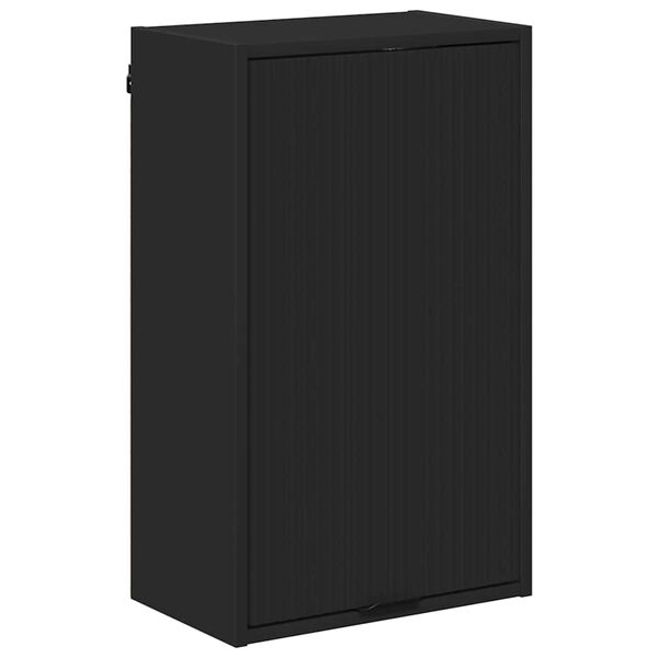 vidaXL Mobile da Bagno Montaggio a parete Nero 39 x 23,5 x 65 cm
