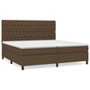 vidaXL Giroletto a Molle con Materasso Marrone Scuro 200x200cm Tessuto