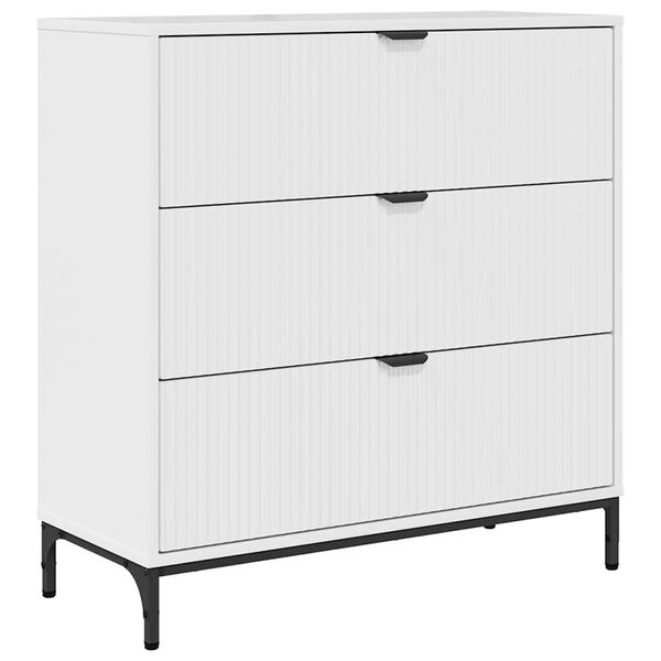 vidaXL Credenza Bianco Lucido 79,5 x 33 x 82 cm Legno multistrato