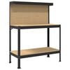 vidaXL Banco da lavoro con lo scaffale Nero 114 x 54 x 145 cm