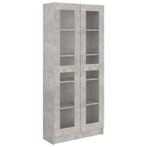 vidaXL Armadietto Vetrina Grigio Cemento 82,5x30,5x185,5cm Multistrato