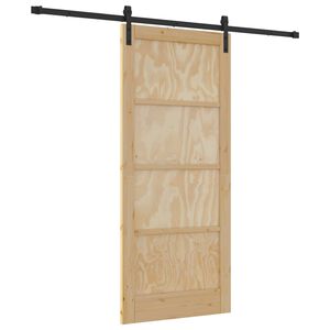 vidaXL Porta scorrevole Naturale 86 x 198,5 cm Legno Massello di Pino