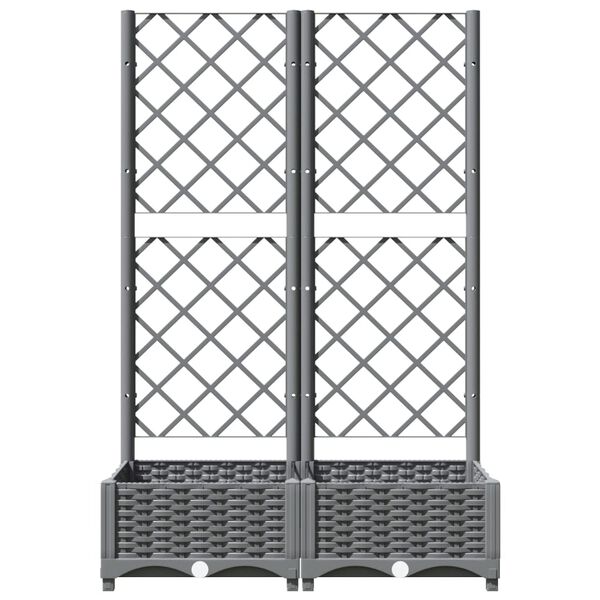 vidaXL Fioriera da Giardino e Graticcio Grigio Chiaro 80x40x121,5cm PP