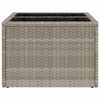 vidaXL Tavolo Giardino Piano Vetro Grigio Chiaro 55x55x37cm Polyrattan