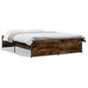 vidaXL Giroletto Rovere Fumo 160x200 cm in Legno Multistrato Metallo