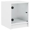 vidaXL Comodino con Anta in Vetro Bianco 35x37x42 cm