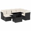 vidaXL Set Divani da Giardino con Cuscini 8 pz Nero in Polyrattan