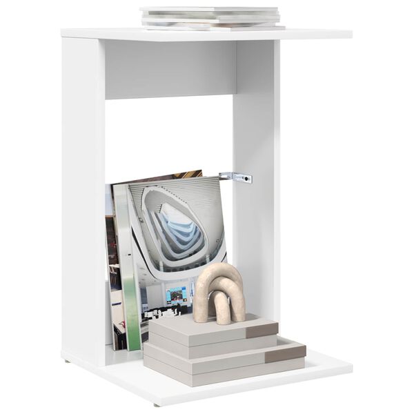 vidaXL Tavolo laterale Bianco 40 x 38 x 62,5 cm Legno multistrato