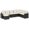 vidaXL Set Divani da Giardino con Cuscini 8 pz Nero in Polyrattan