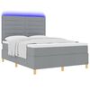 vidaXL Letto a Sorgente LED Grigio chiaro 140 x 190 cm Tessuto
