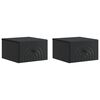 vidaXL Mobiletto da notte a muro 2 pz Nero 33 x 34,5 x 20 cm