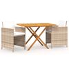 vidaXL Set da Pranzo per Giardino 3 pz con Cuscini Beige
