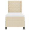 vidaXL Letto a molle con materasso Crema 90 x 190 cm Tessuto