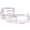 vidaXL Giroletto con Libreria senza Materasso 75x190 cm in Legno Pino