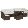 vidaXL Set Divano da Giardino 8 pz Marrone Poly Rattan