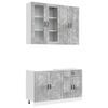 vidaXL Unit&agrave; Cucina PORTO 4 pcs Grigio Cemento Legno ingegnerizzato