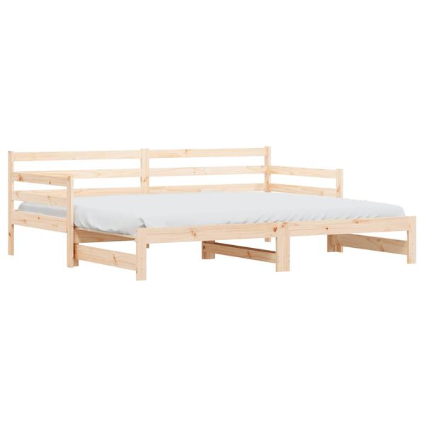 vidaXL Divano Letto con Letto Estraibile 90x200cm Legno Massello Pino