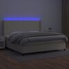 vidaXL Giroletto a Molle con Materasso e LED Crema 200x200 cm