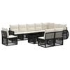 vidaXL Set Divano da Giardino 11 pz Nero e Bianco Crema polyrattan