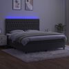 vidaXL Letto a Molle con Materasso e LED Grigio Scuro 160x200 cm